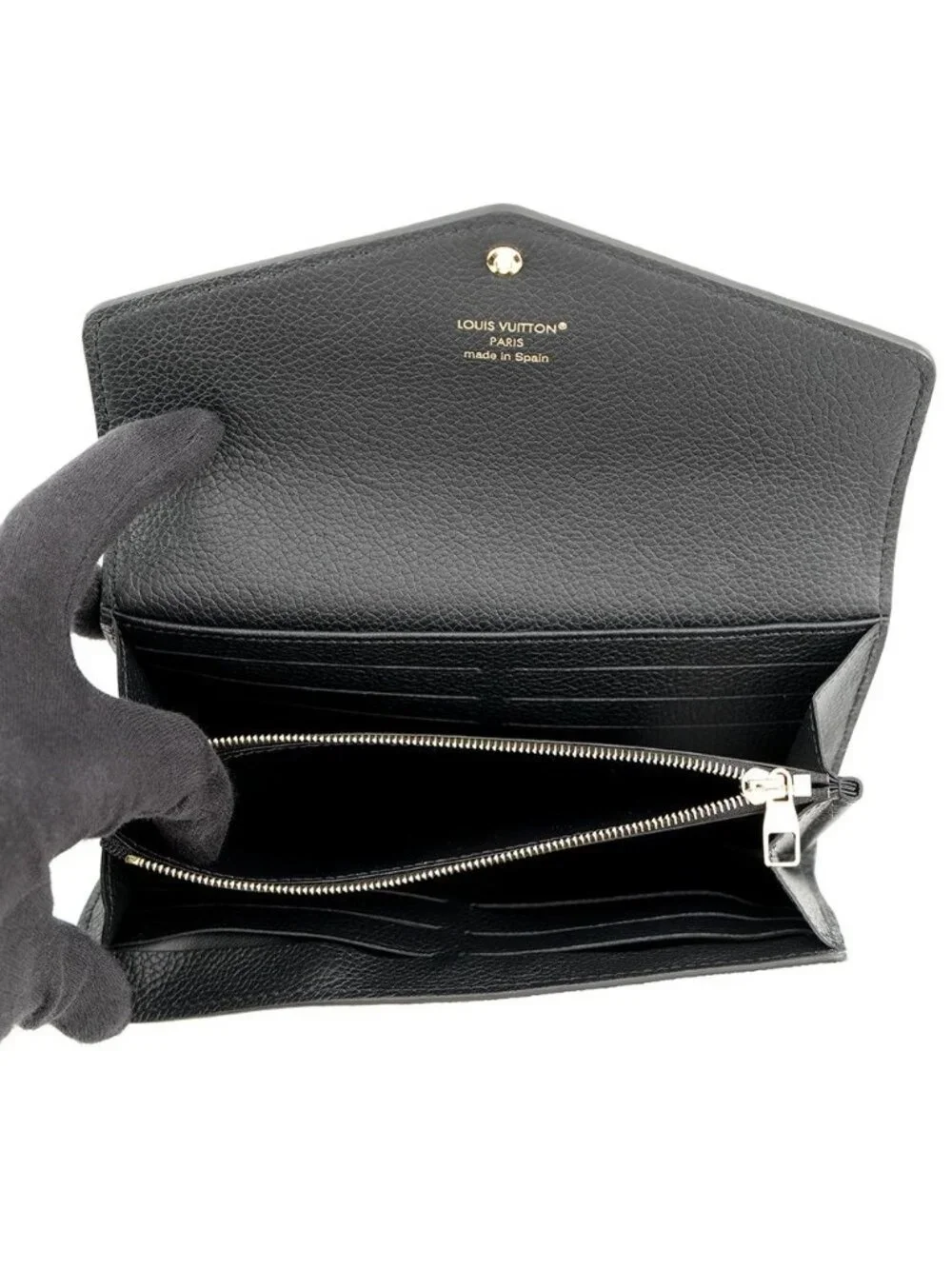 Louis Vuitton Wallet Monogram Empreinte Portefeuille Sarah Black
